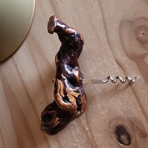 Vintage Driftwood Corkscrew wine bottle opener